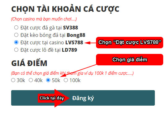 Cài đặt tài khoản LVS788