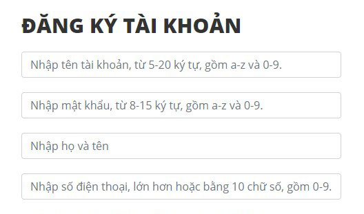 Tạo tài khoản nạp rút tiền